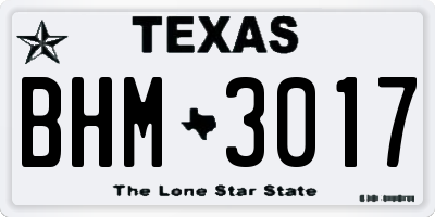 TX license plate BHM3017