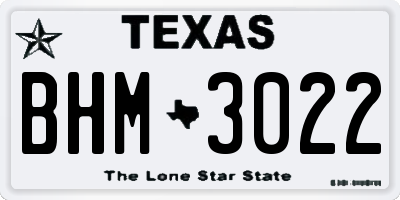 TX license plate BHM3022