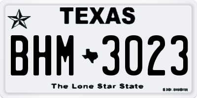 TX license plate BHM3023
