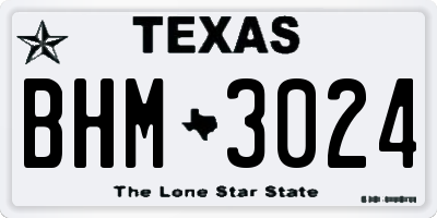 TX license plate BHM3024