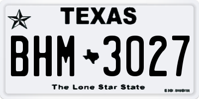 TX license plate BHM3027