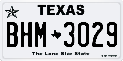 TX license plate BHM3029