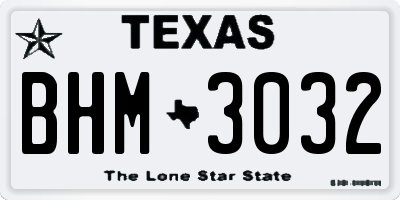 TX license plate BHM3032