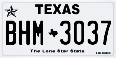 TX license plate BHM3037