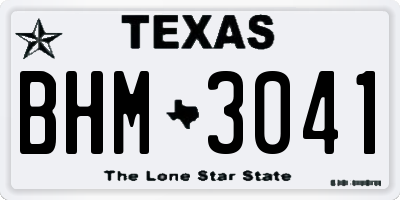 TX license plate BHM3041