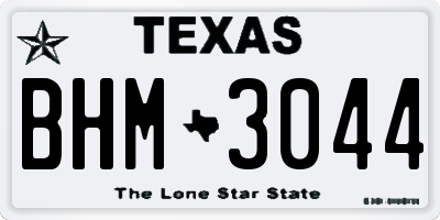 TX license plate BHM3044