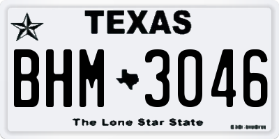 TX license plate BHM3046