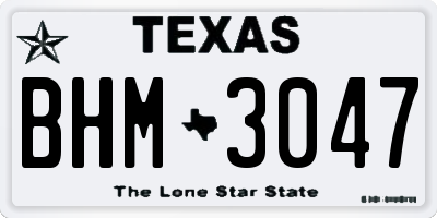 TX license plate BHM3047