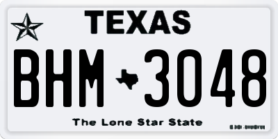 TX license plate BHM3048