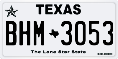 TX license plate BHM3053