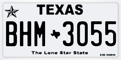 TX license plate BHM3055