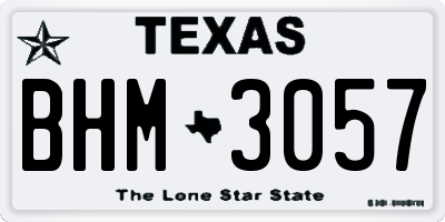 TX license plate BHM3057