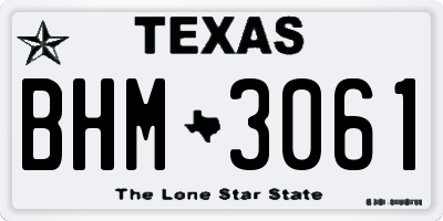 TX license plate BHM3061