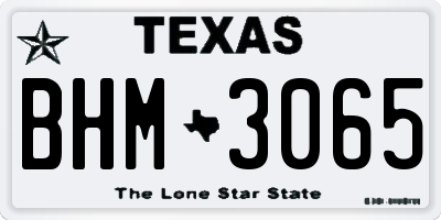 TX license plate BHM3065