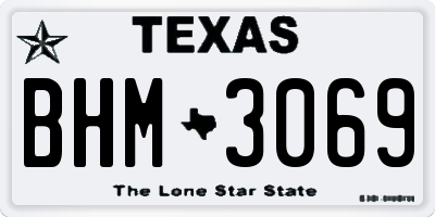 TX license plate BHM3069