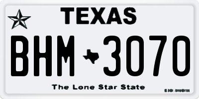 TX license plate BHM3070