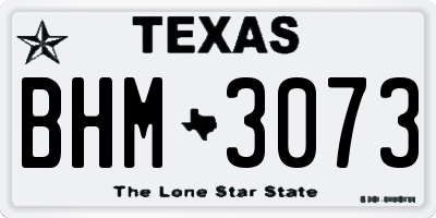 TX license plate BHM3073