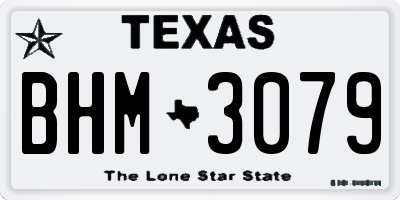 TX license plate BHM3079