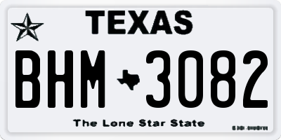 TX license plate BHM3082