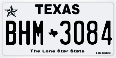 TX license plate BHM3084