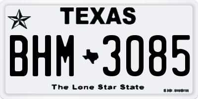 TX license plate BHM3085