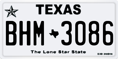 TX license plate BHM3086