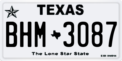 TX license plate BHM3087