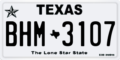 TX license plate BHM3107