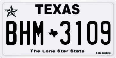 TX license plate BHM3109
