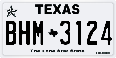 TX license plate BHM3124