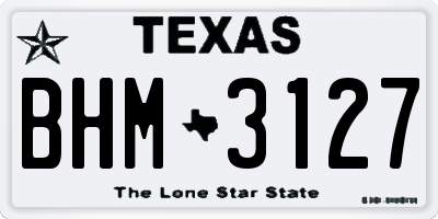 TX license plate BHM3127