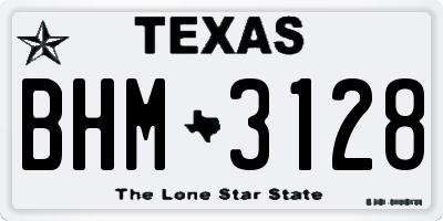 TX license plate BHM3128