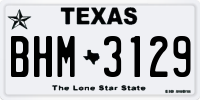 TX license plate BHM3129