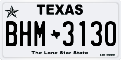 TX license plate BHM3130