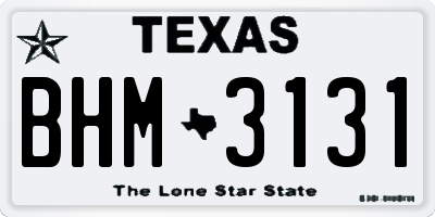 TX license plate BHM3131