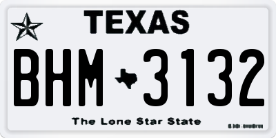 TX license plate BHM3132