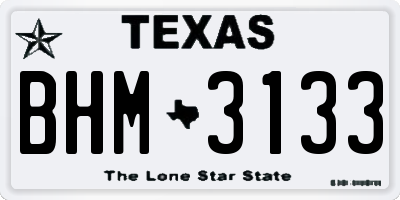 TX license plate BHM3133