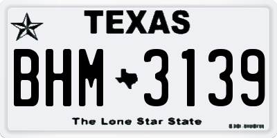 TX license plate BHM3139