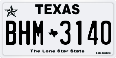 TX license plate BHM3140