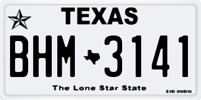 TX license plate BHM3141