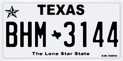 TX license plate BHM3144