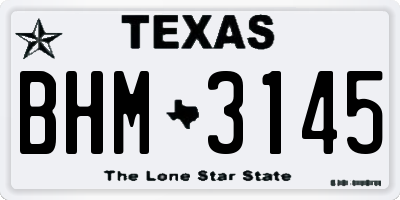 TX license plate BHM3145