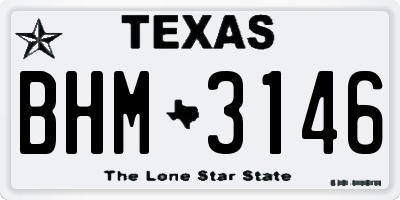 TX license plate BHM3146