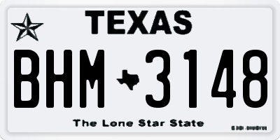 TX license plate BHM3148