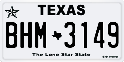 TX license plate BHM3149