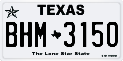 TX license plate BHM3150