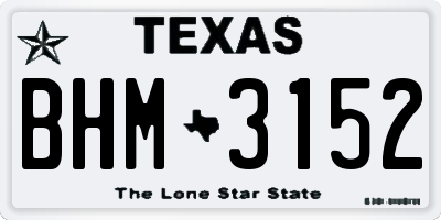 TX license plate BHM3152