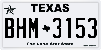 TX license plate BHM3153