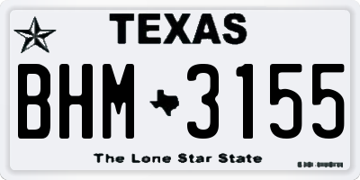 TX license plate BHM3155