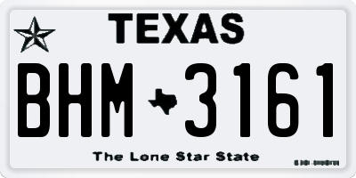 TX license plate BHM3161